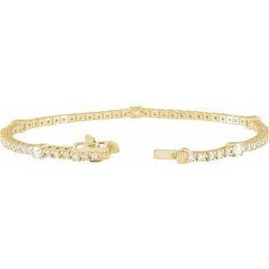 14K Yellow Gold 1 3/4 CTW Lab-Grown Diamond 7" Line Bracelet – image 2
