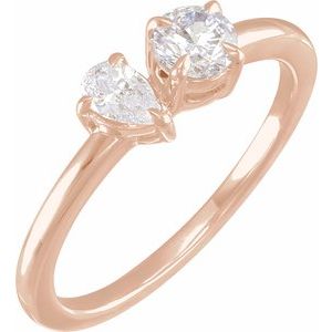14K Rose Gold 5/8 CTW Lab-Grown Diamond Two-Stone Ring