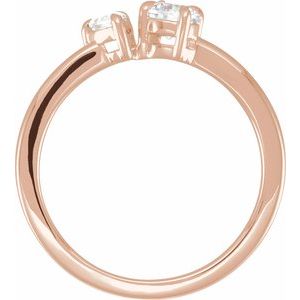 14K Rose Gold 5/8 CTW Lab-Grown Diamond Two-Stone Ring