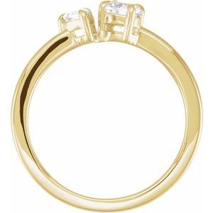 14K Yellow Gold 5/8 CTW Lab-Grown Diamond Two-Stone Ring