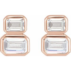 14K Rose Gold 1 CTW Lab-Grown Diamond Two-Stone Stud Earrings – image 2