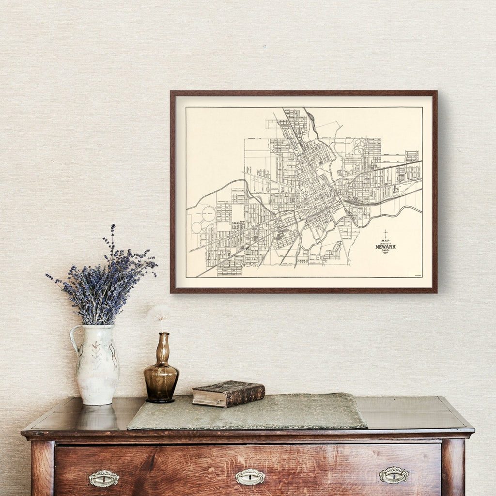 Vintage Map of Newark, Ohio 1921