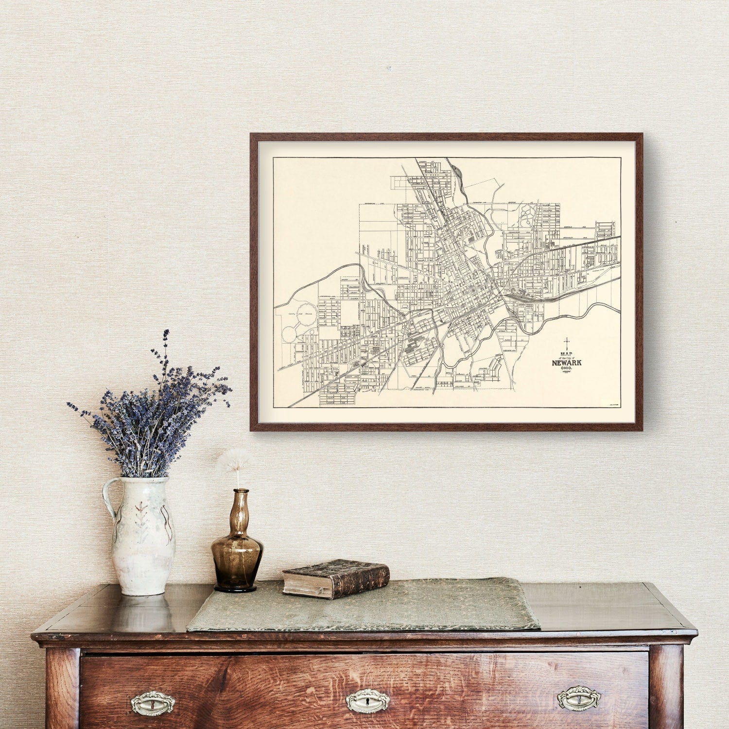 Vintage Map of Newark, Ohio 1921