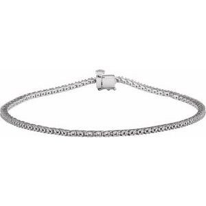 14K White Gold 1.4 mm Round Line 7 1/4" Bracelet Mounting