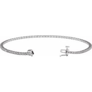 14K White Gold 1.4 mm Round Line 7 1/4" Bracelet Mounting – image 2