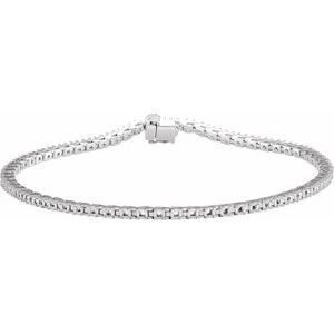 14K White Gold 1.9 mm Round Line 7 1/4" Bracelet Mounting