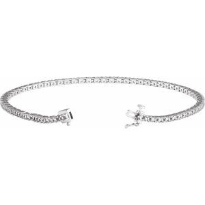 14K White Gold 1.9 mm Round Line 7 1/4" Bracelet Mounting – image 2