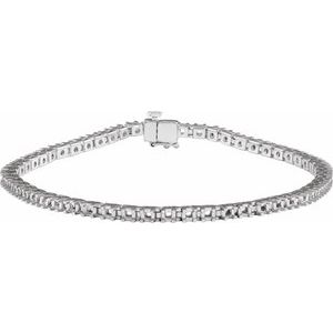 14K White Gold 2.3 mm Round Line 7 1/4" Bracelet Mounting