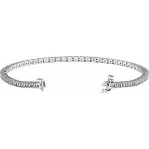 14K White Gold 2.3 mm Round Line 7 1/4" Bracelet Mounting – image 2