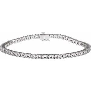 14K White Gold 2.8 mm Round Line 7 1/4" Bracelet Mounting