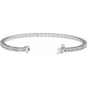 14K White Gold 2.8 mm Round Line 7 1/4" Bracelet Mounting – image 2