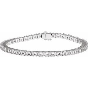 14K White Gold 3.1 mm Round Line 7 1/4" Bracelet Mounting