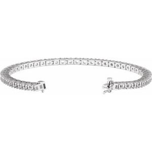 14K White Gold 3.1 mm Round Line 7 1/4" Bracelet Mounting – image 2