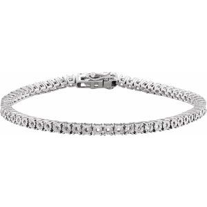 14K White Gold 1.5 mm Round Illusion-Set Line 7" Bracelet Mounting