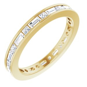14K Yellow 3/4 CTW Natural Diamond Eternity Band Size 4