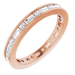 14K Rose 3/4 CTW Natural Diamond Eternity Band Size 4