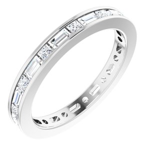 14K White 3/4 CTW Natural Diamond Eternity Band Size 4