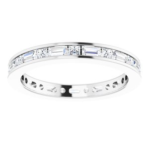 14K White 3/4 CTW Natural Diamond Eternity Band Size 4