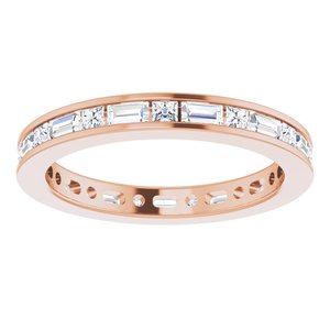 14K Rose 3/4 CTW Natural Diamond Eternity Band Size 4