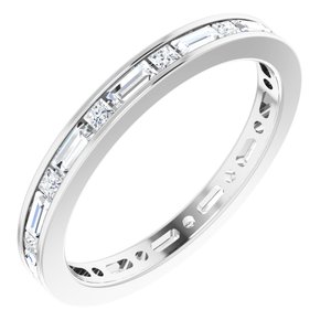 14K White 1 CTW Natural Diamond Eternity Band Size 6.5