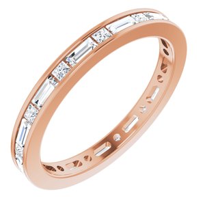 14K Rose 1 CTW Natural Diamond Eternity Band Size 6.5
