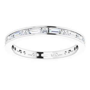 14K White 1 CTW Natural Diamond Eternity Band Size 6.5
