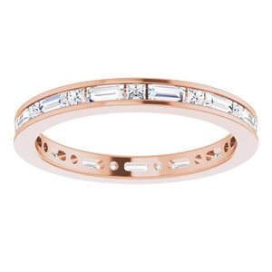 14K Rose 1 CTW Natural Diamond Eternity Band Size 6.5