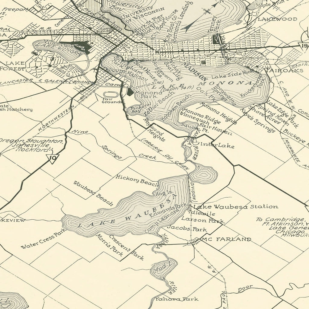 Vintage Map of Madison, Wisconsin 1929