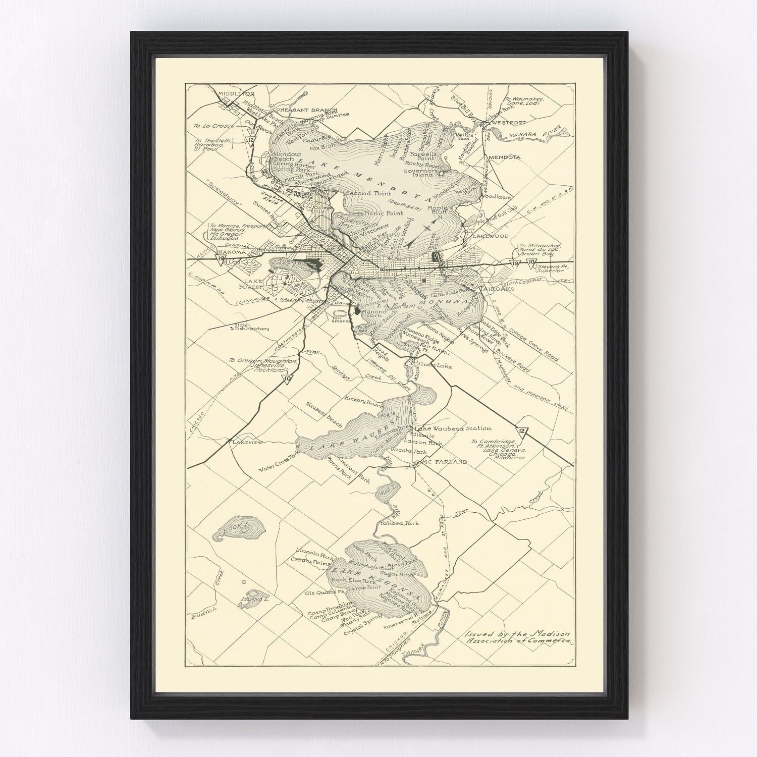 Vintage Map of Madison, Wisconsin 1929