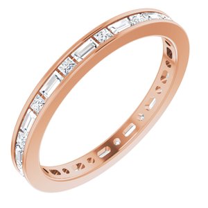 14K Rose 7/8 CTW Natural Diamond Eternity Band Size 8
