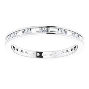 Platinum 7/8 CTW Natural Diamond Eternity Band Size 8