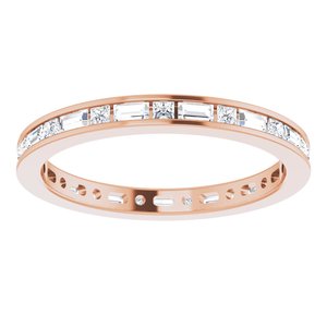 14K Rose 7/8 CTW Natural Diamond Eternity Band Size 8