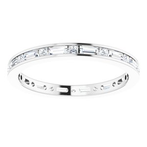 14K White 1 1/6 CTW Natural Diamond Eternity Band Size 8.5