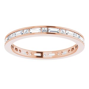 14K Rose 1 1/6 CTW Natural Diamond Eternity Band Size 8.5