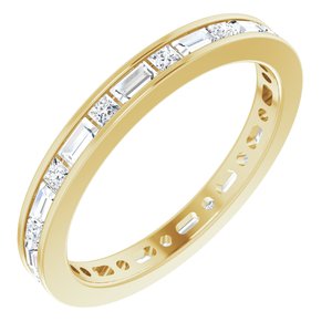 14K Yellow 3/4 CTW Natural Diamond Eternity Band Size 5.5