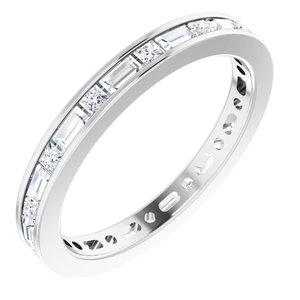 14K White 3/4 CTW Natural Diamond Eternity Band Size 5.5