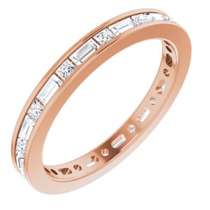 14K Rose 3/4 CTW Natural Diamond Eternity Band Size 5.5