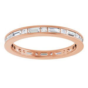 14K Rose 7/8 CTW Natural Diamond Eternity Band Size 7