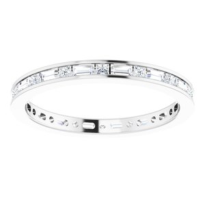 14K White 1 1/8 CTW Natural Diamond Eternity Band Size 9