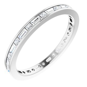 14K White 1 1/8 CTW Natural Diamond Eternity Band Size 9
