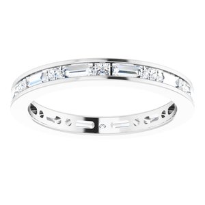 Platinum 1 CTW Natural Diamond Eternity Band Size 4.5