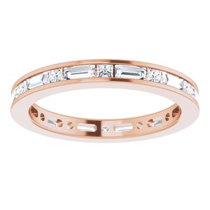 14K Rose 1 CTW Natural Diamond Eternity Band Size 4.5