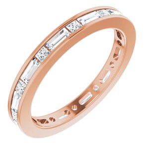 14K Rose 1 CTW Natural Diamond Eternity Band Size 4.5