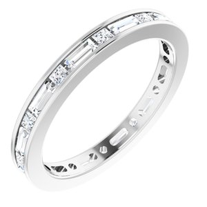 14K White 3/4 CTW Natural Diamond Eternity Band Size 5
