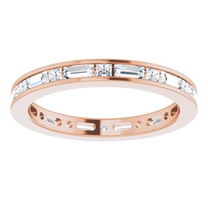 14K Rose 3/4 CTW Natural Diamond Eternity Band Size 5