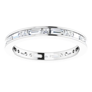 14K White 3/4 CTW Natural Diamond Eternity Band Size 5