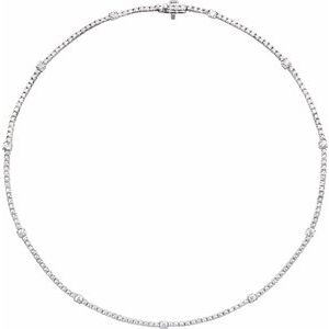 14K White Gold 4 CTW Lab-Grown Diamond Line 16" Necklace