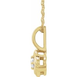 14K Yellow Gold 1/6 CT Natural Diamond Knot 18" Necklace