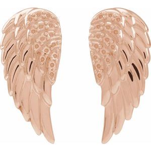 14K Rose Gold Accented Right Angel Wing Earring – image 2