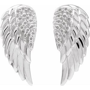 Platinum Accented Left Angel Wing Earring – image 2